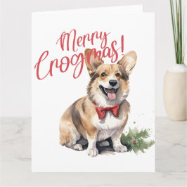Merry Crogmas Hunde Tierliebhaber Weihnachtshund Karte