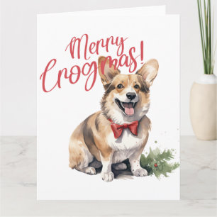 Merry Crogmas Hunde Tierliebhaber Weihnachtshund Karte