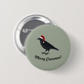 Merry Crowmas Christmas Crow Button (Vorne & Hinten)