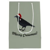 Merry Crowmas Christmas Crow Mittlere Geschenktüte (Rückseite)