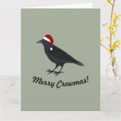 Merry Crowmas Weihnachtsfeiertag Karte (Gelbe Blume)