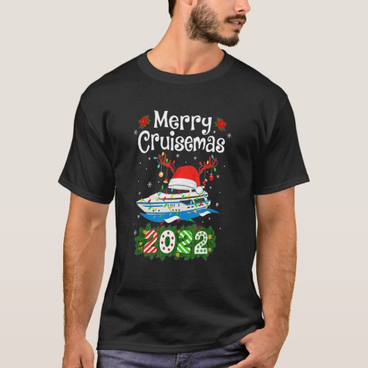 Merry Cruisemas 2022 Christmas Santa Reindeer Crui T-Shirt (Vorderseite)