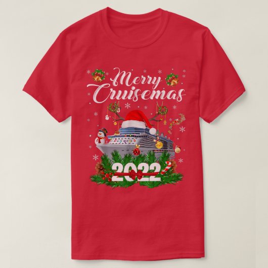 Merry Cruisemas 2022 Family Cruise Weihnachten T-Shirt (Design vorne)