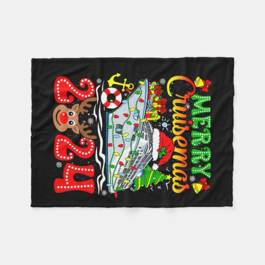 Merry Cruisemas 2024 Cruise Christmas Rudolph Xmas Fleecedecke (Vorderseite (Horizontal))