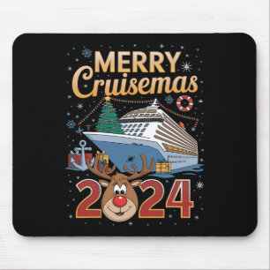 Merry Cruisemas 2024 Cruise Christmas Rudolph Xmas Mousepad
