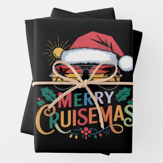 Merry Cruisemas 2024 Weihnachten Weihnachtsmann Geschenkpapier Set (Beispiel)