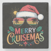 Merry Cruisemas 2024 Weihnachten Weihnachtsmann Steinuntersetzer (Vorderseite)