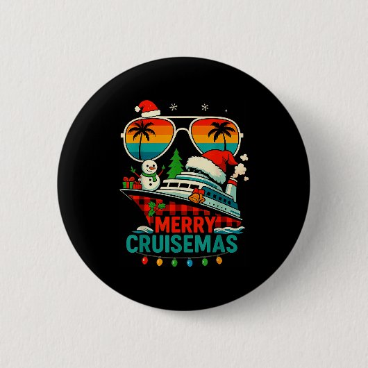 Merry Cruisemas 2025 Christmas Santa Snowman Funny Button (Vorderseite)