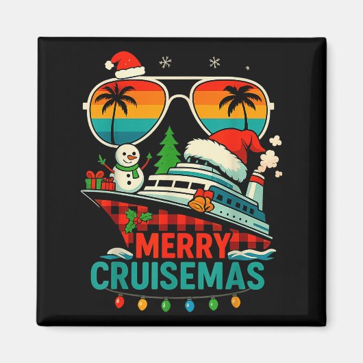 Merry Cruisemas 2025 Christmas Santa Snowman Funny Magnet (Vorne)