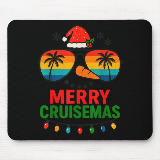 Merry Cruisemas 2025 Christmas Santa Snowman Funny Mousepad (Vorne)