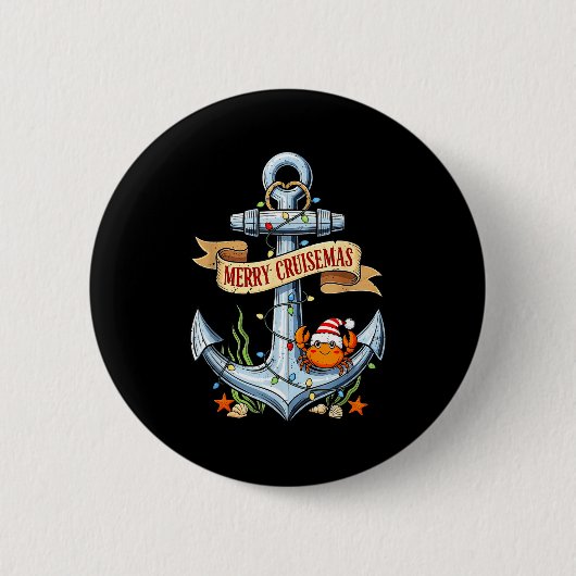 Merry Cruisemas 2025 Nautical Cruise Christmas Fam Button (Vorderseite)
