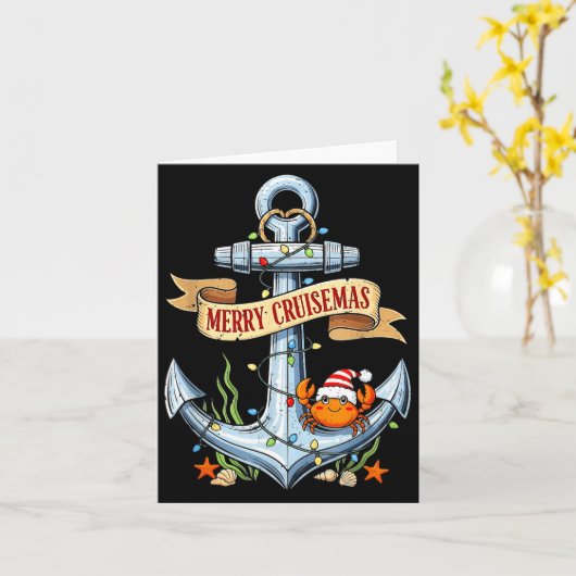 Merry Cruisemas 2025 Nautical Cruise Christmas Fam Karte (Gelbe Blume)