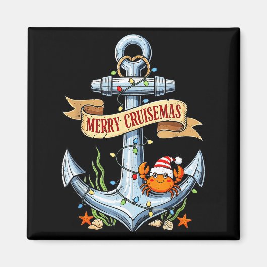 Merry Cruisemas 2025 Nautical Cruise Christmas Fam Magnet (Vorne)