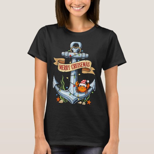 Merry Cruisemas 2025 Nautical Cruise Christmas Fam T-Shirt (Vorderseite)