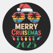 Merry Cruisemas 2025 Personalized Xmas Cruise Runder Aufkleber (Vorderseite)