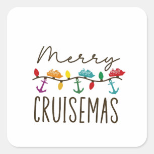 Merry Cruisemas Christmas Cruise Family Matching Quadratischer Aufkleber