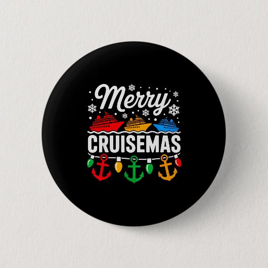 Merry Cruisemas Christmas Family Cruisin Funny Cru Button (Vorderseite)