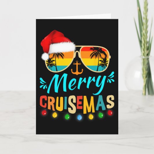 Merry Cruisemas Christmas Santa Reindeer Cruise  Karte (Vorderseite)