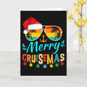 Merry Cruisemas Christmas Santa Reindeer Cruise  Karte (Gelbe Blume)