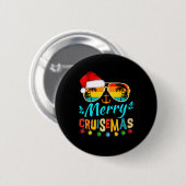 Merry Cruisemas Christmas Santa Reindeer Kreuzfahr Button (Vorne & Hinten)