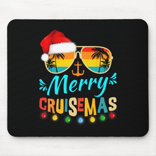 Merry Cruisemas Christmas Santa Reindeer Kreuzfahr Mousepad (Vorne)
