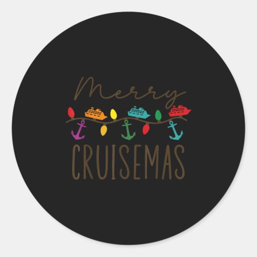Merry Cruisemas Cruise Christmas Lights Matching F Runder Aufkleber (Vorderseite)