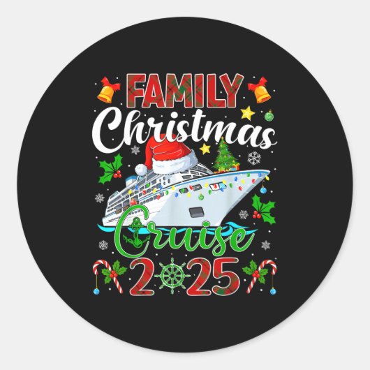 Merry Cruisemas Cruise Matching Family Christmas C Runder Aufkleber (Vorderseite)
