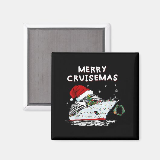 Merry Cruisemas Cruise Ship Santa Hat Christmas Ho Magnet (Vorderseite/Rückseite)