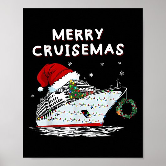 Merry Cruisemas Cruise Ship Santa Hat Christmas Ho Poster (Vorne)