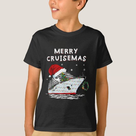 Merry Cruisemas Cruise Ship Santa Hat Christmas Ho T-Shirt (Vorderseite)
