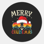 Merry Cruisemas Cruise Ship Vacation Cruising Chri Runder Aufkleber (Vorderseite)