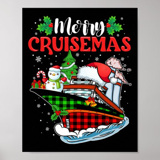 Merry Cruisemas Familie Schifffahrt Weihnachten Poster (Vorne)