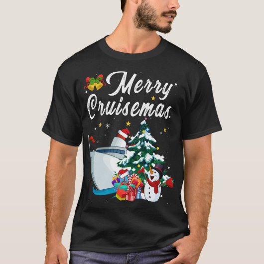 Merry Cruisemas Familie Schifffahrt Weihnachten So T-Shirt (Vorderseite)