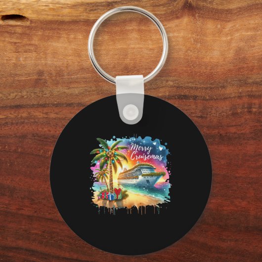 Merry Cruisemas Family Cruise Christmas Funny Boat Schlüsselanhänger (Vorderseite)
