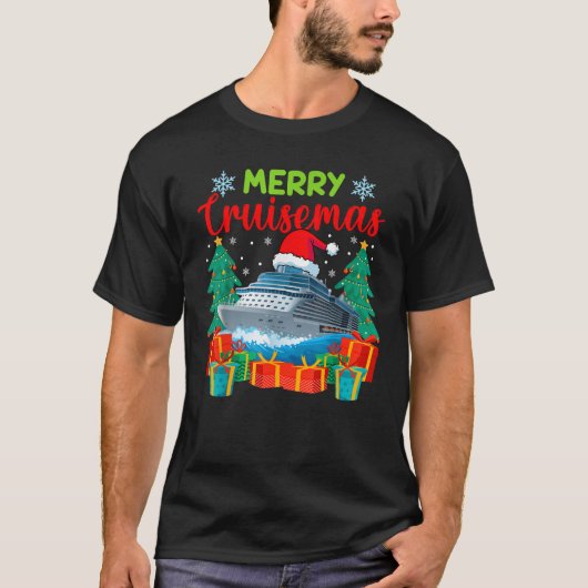 Merry Cruisemas Family Cruise Christmas Funny Boat T-Shirt (Vorderseite)