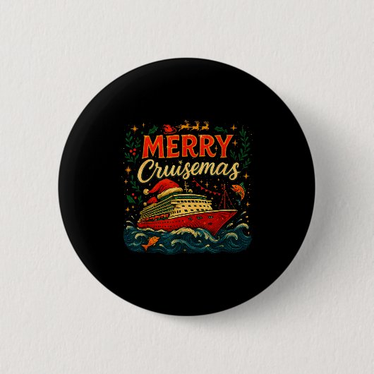 Merry Cruisemas Funny Christmas Cruise Vacation Button (Vorderseite)