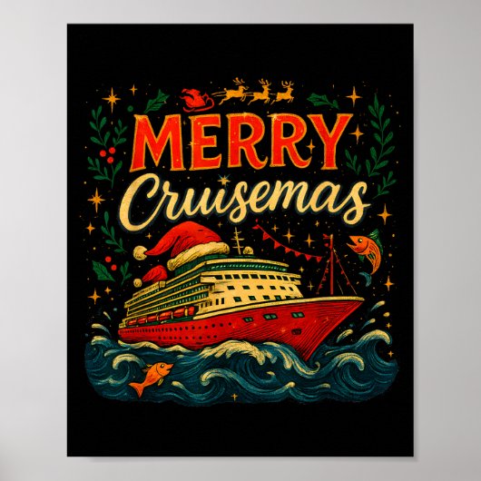 Merry Cruisemas Funny Christmas Cruise Vacation Poster (Vorne)