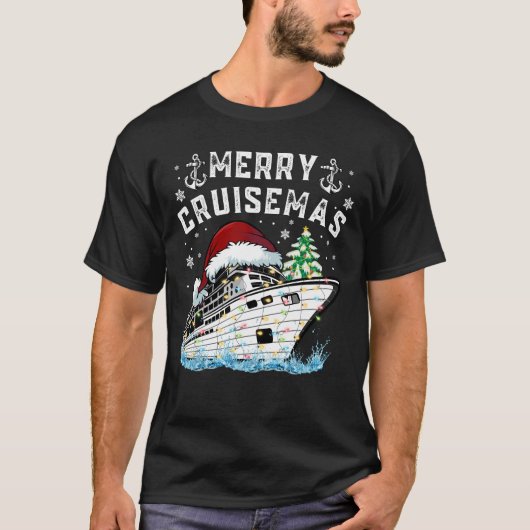 Merry Cruisemas Funny Cruise Ship Familie Weihnach T-Shirt (Vorderseite)