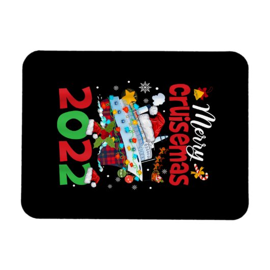 Merry Cruisemas Funny Santa Cruise Kariertes Weihn Magnet (Horizontal)