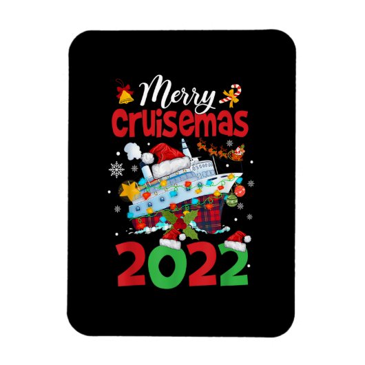 Merry Cruisemas Funny Santa Cruise Kariertes Weihn Magnet (Vertikal)