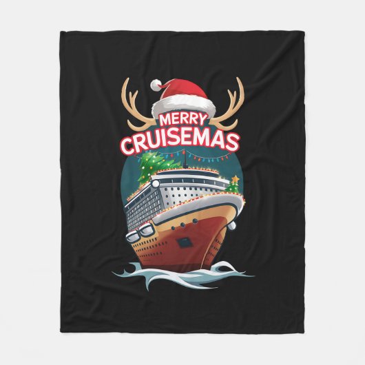 Merry Cruisemas Kreuzfahrtschiff Familie Weihnacht Fleecedecke (Vorderseite)