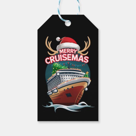 Merry Cruisemas Kreuzfahrtschiff Familie Weihnacht Geschenkanhänger (Rückseite)