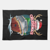 Merry Cruisemas Kreuzfahrtschiff Familie Weihnacht Geschirrtuch (Horizontal)