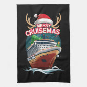 Merry Cruisemas Kreuzfahrtschiff Familie Weihnacht Geschirrtuch (Vertikal)