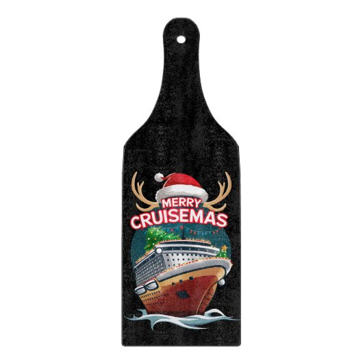 Merry Cruisemas Kreuzfahrtschiff Familie Weihnacht Schneidebrett (Vorderseite)