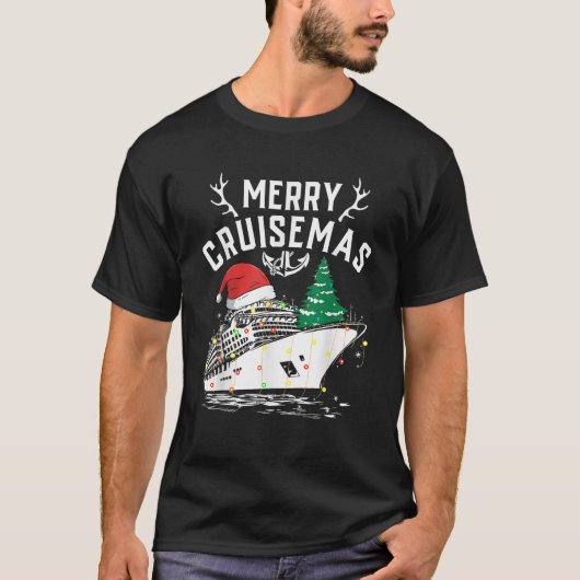 Merry Cruisemas Kreuzfahrtschiff Familie Weihnacht T-Shirt (Vorderseite)