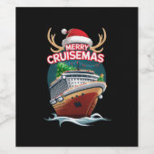 Merry Cruisemas Kreuzfahrtschiff Familie Weihnacht Weinetikett (Einzelnes Label)