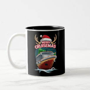 Merry Cruisemas Kreuzfahrtschiff Familie Weihnacht Zweifarbige Tasse