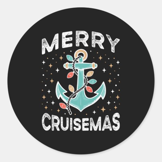 Merry Cruisemas Matching Family Cruise Christmas L Runder Aufkleber (Vorderseite)