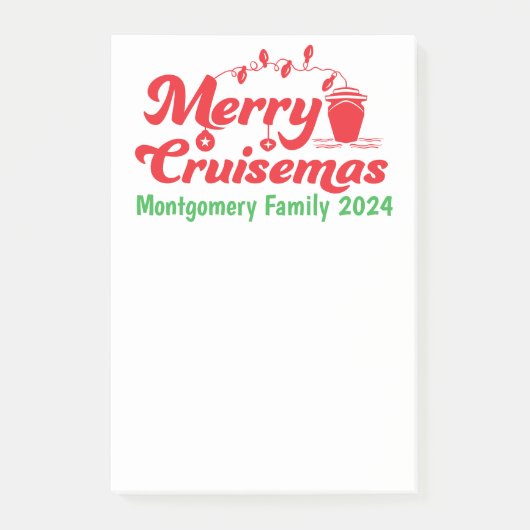 Merry Cruisemas Personalisiert Family Group Post-it Klebezettel (Vorderseite)